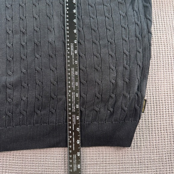 Trump Signature Collection Large Golf Club Black Cotton Cable Knit Sweater Black - Picture 5 of 6